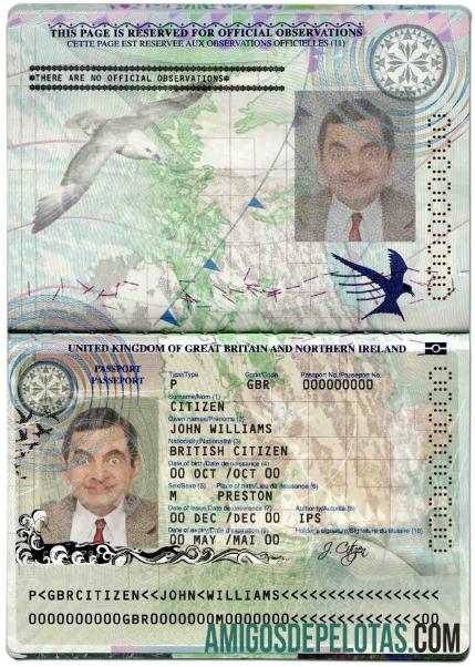 imprimível Modelo de passaporte do Reino Unido da Grã-Bretanha e Irlanda do Norte em formato PSD, 2010 2015